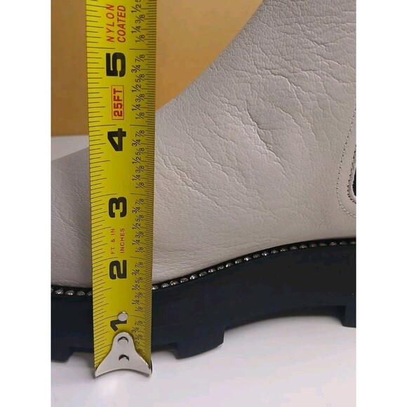 Karl Lagerfeld Sz 10 Paris Mayde Chunky Chelsea Boots Lug Sole With Rhinestones - Picture 16 of 16